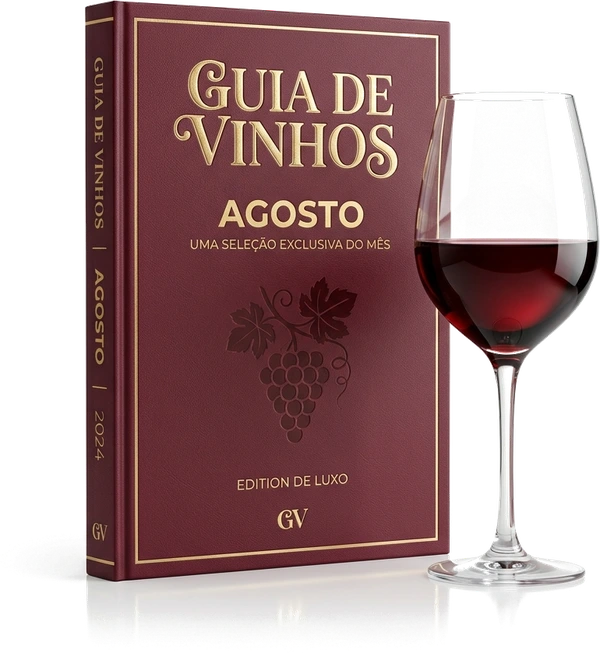 Capa Digital do Guia de Vinhos com Taça de Vinho em Fundo Transparente por Sommelier Ângelo Luchese Jr.